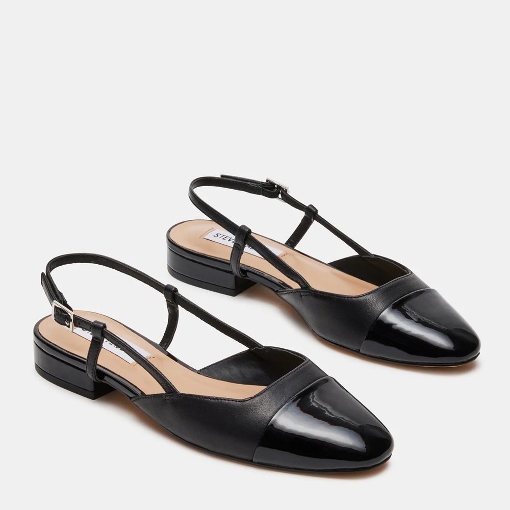 Steve Madden Belinda Flat Black Leather